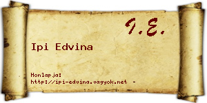 Ipi Edvina névjegykártya